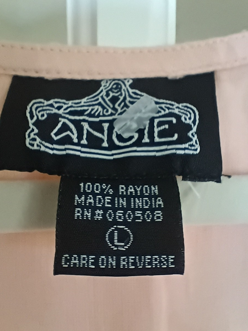 Angie Peach Pink Midi Tiered Ruffle Bojo Dress Short Flare Sleeves Size Large - Picture 6 of 9